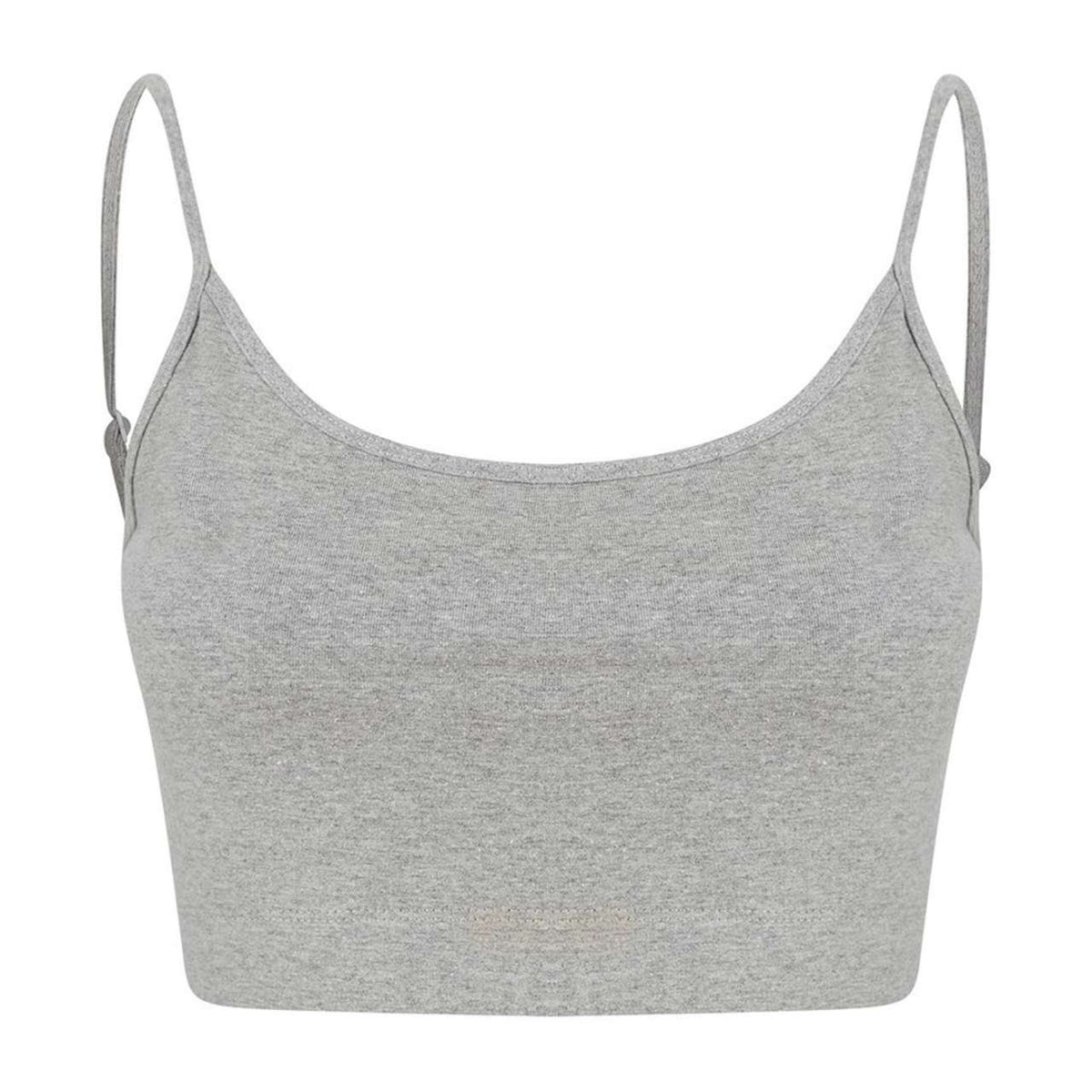 WOMEN'S SUSTAINABLE FASHION CROPPED CAMI TOP – Heather Grey | PrintoTerra