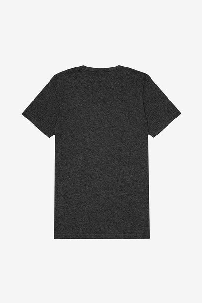 UNISEX HEATHER CVC V-NECK TEE – Dark Grey Heather | PrintoTerra