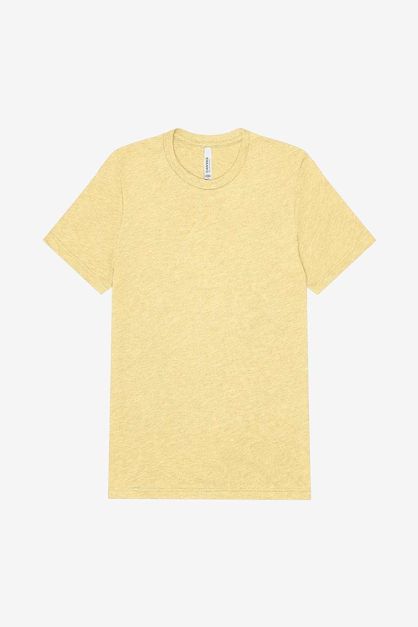 UNISEX TRIBLEND S/S TEE – Pale Yellow Triblend | PrintoTerra