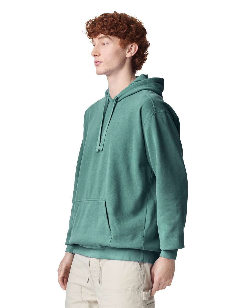 ADULT HOODED SWEATSHIRT – Light Green | PrintoTerra