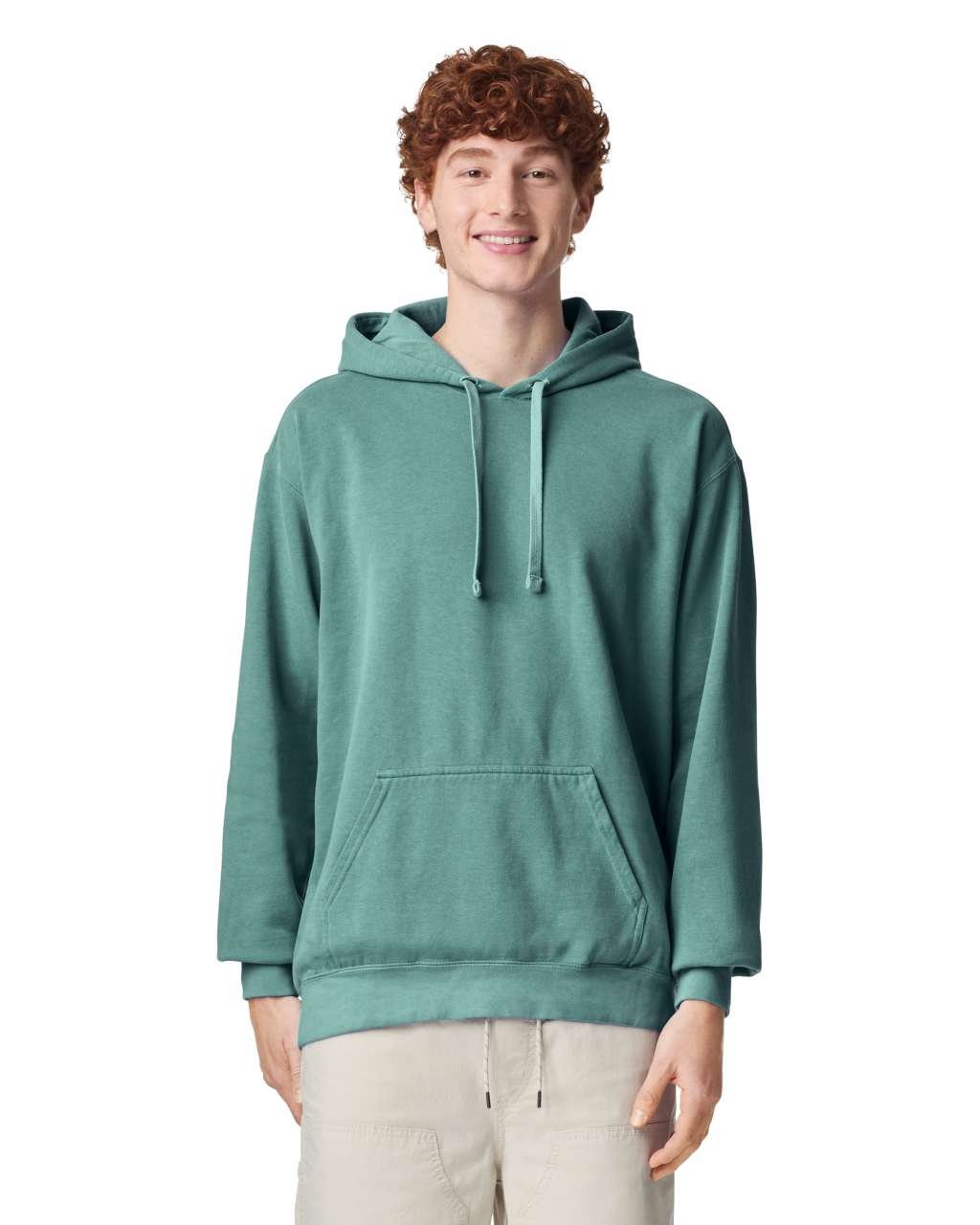 ADULT HOODED SWEATSHIRT – Light Green | PrintoTerra