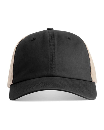 SUNWASHED TRUCKER CAP – Black/Tan | PrintoTerra