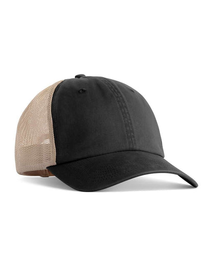 SUNWASHED TRUCKER CAP – Black/Tan | PrintoTerra