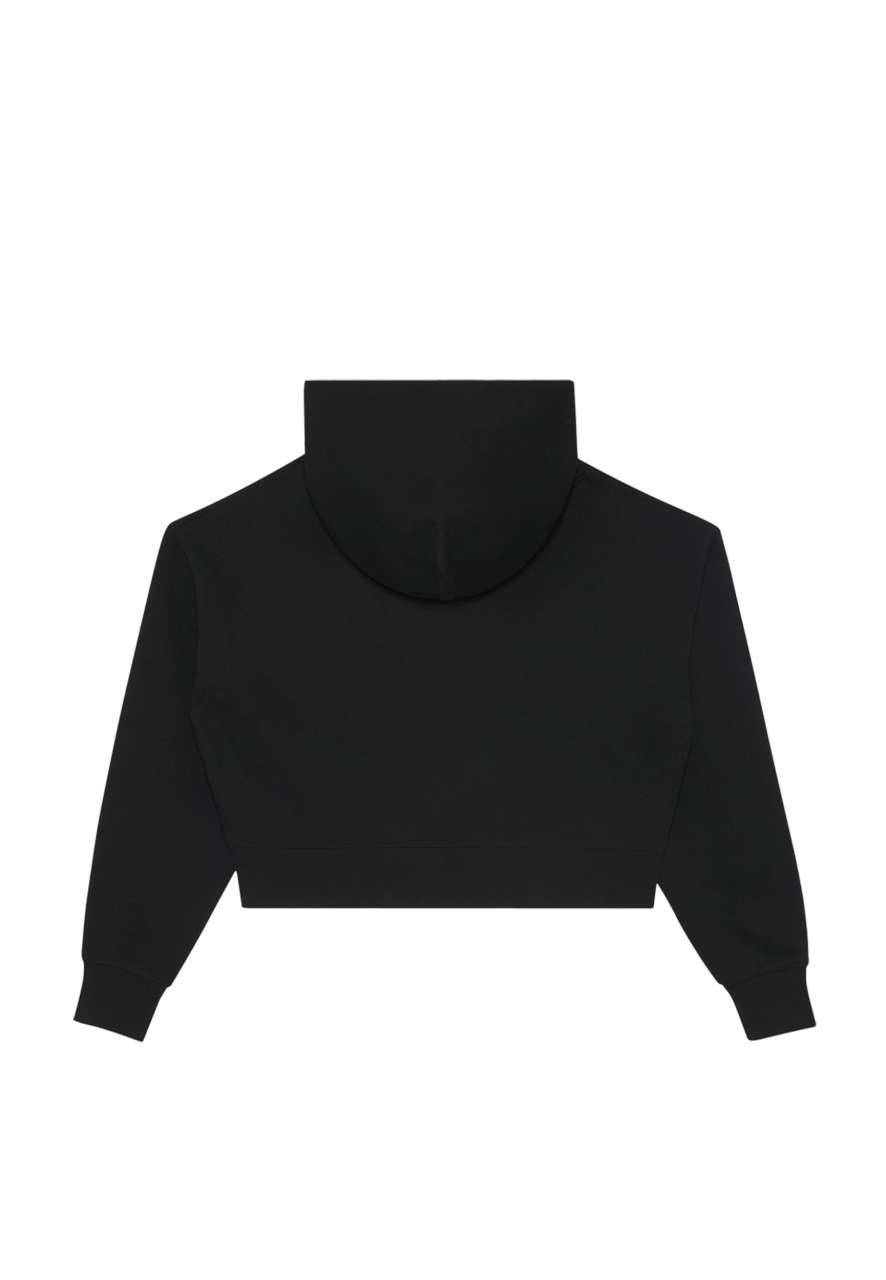 WOMENS RELAXED CROP HOODIE – Black | PrintoTerra