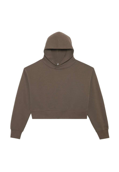 WOMENS RELAXED CROP HOODIE – Coffee | PrintoTerra