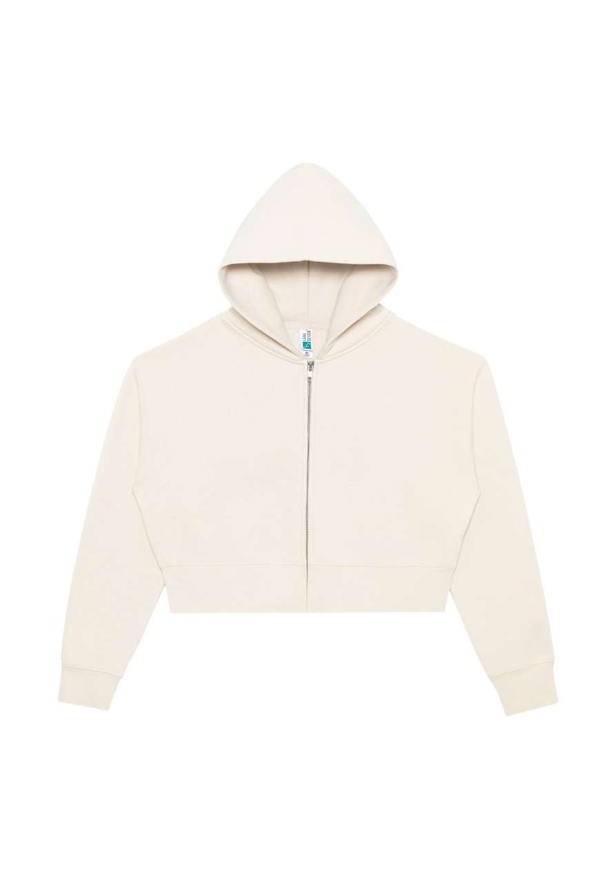 WOMENS RELAXED CROP ZIP – Bone | PrintoTerra