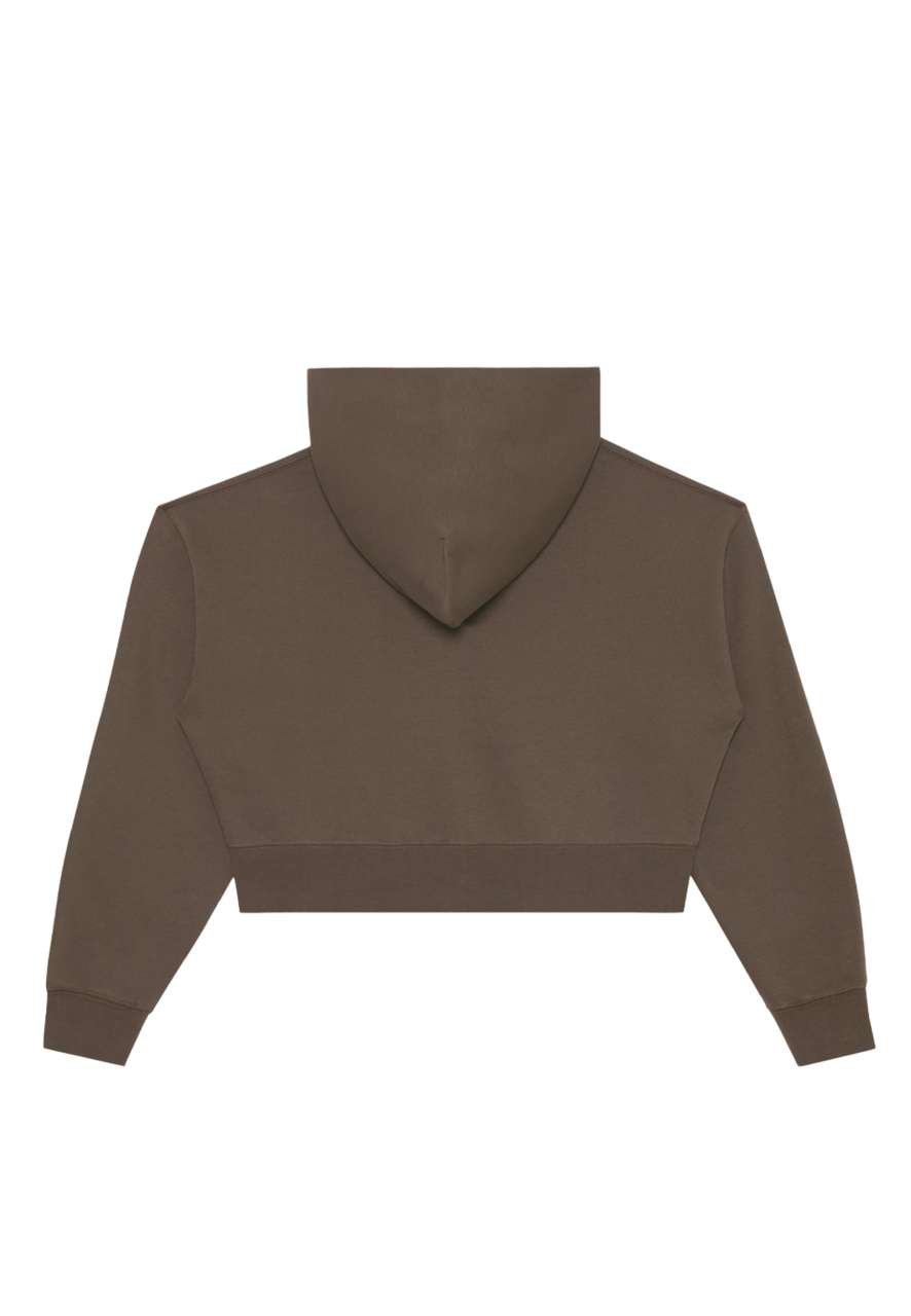 WOMENS RELAXED CROP ZIP – Coffee | PrintoTerra