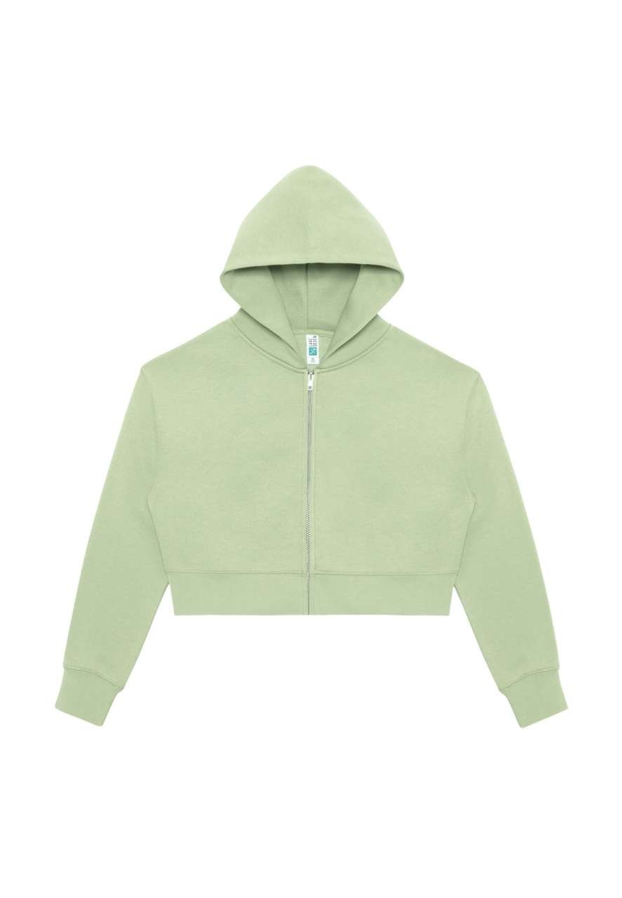 WOMENS RELAXED CROP ZIP – Matcha | PrintoTerra