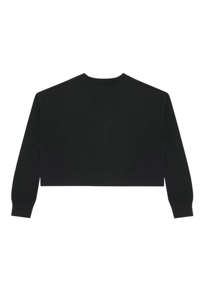 WOMENS RELAXED CROP CREWNECK – Black | PrintoTerra