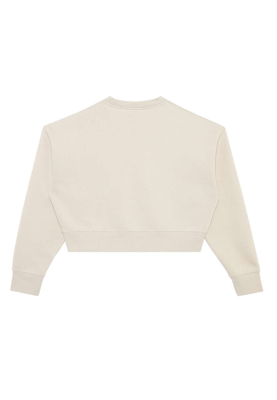 WOMENS RELAXED CROP CREWNECK – Bone | PrintoTerra