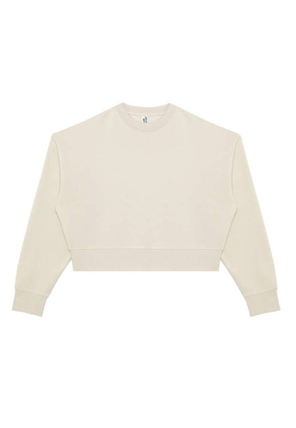 WOMENS RELAXED CROP CREWNECK – Bone | PrintoTerra