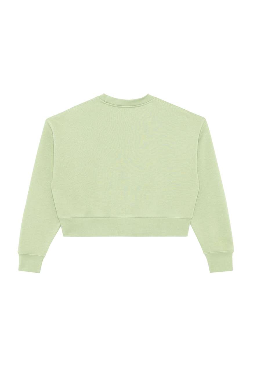 WOMENS RELAXED CROP CREWNECK – Matcha | PrintoTerra