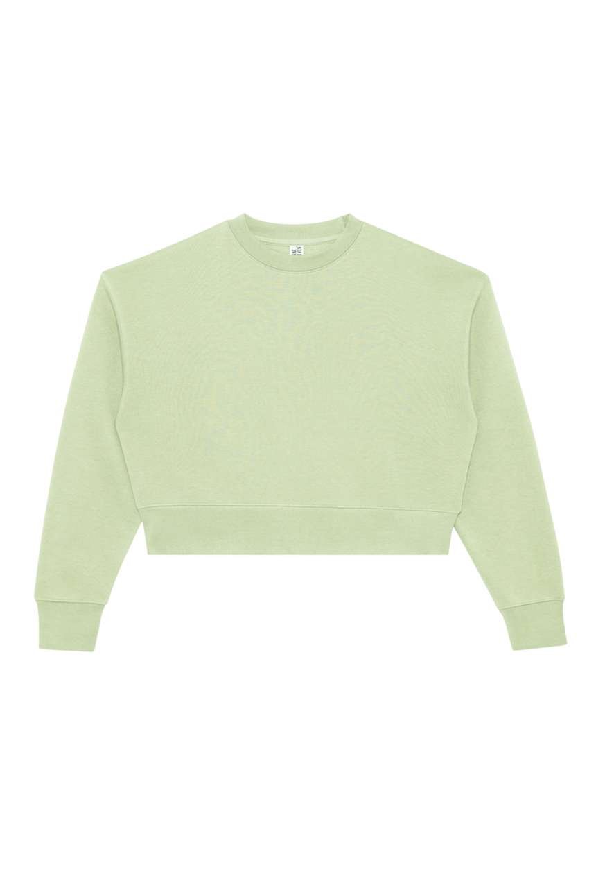 WOMENS RELAXED CROP CREWNECK – Matcha | PrintoTerra