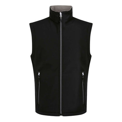 ASCENDER 2 LAYER SOFTSHELL BODYWARMER – Black/Mineral Grey | PrintoTerra