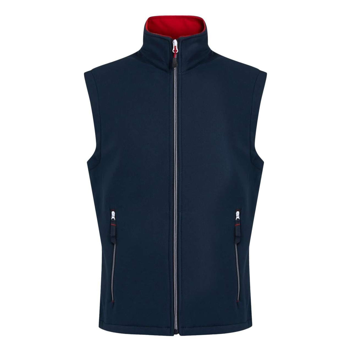 ASCENDER 2 LAYER SOFTSHELL BODYWARMER – Navy/Classic Red | PrintoTerra
