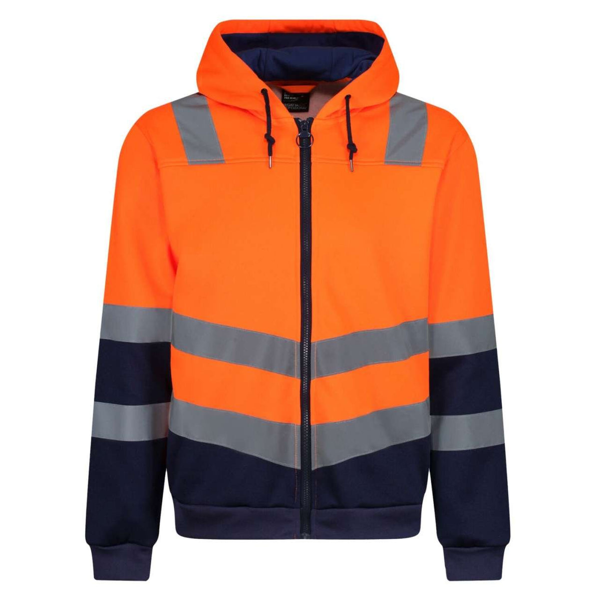 PRO HI-VIS FULL ZIP HOODIE – Orange/Navy | PrintoTerra