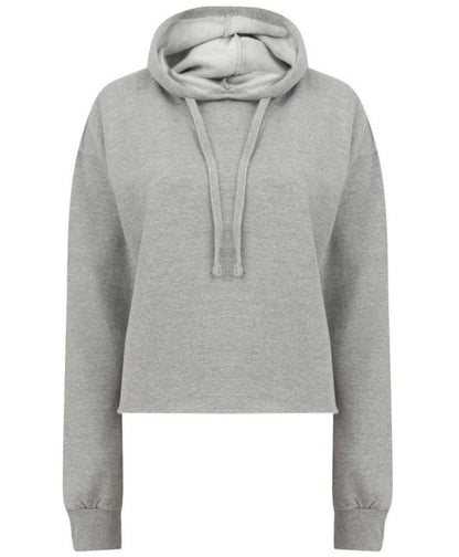WOMEN'S CROPPED SLOUNGE HOODY – Heather Grey | PrintoTerra