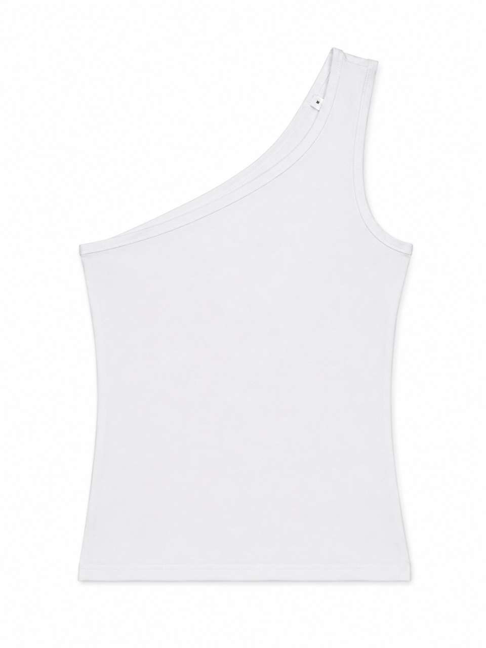 WOMENS FITTED ONE SHOULDER TOP – Off White | PrintoTerra