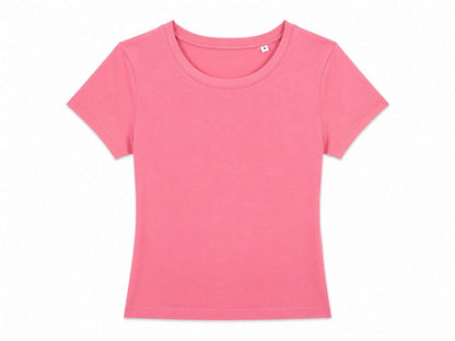 WOMENS FITTED CROP TOP – Fondant Pink | PrintoTerra