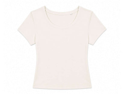 WOMENS FITTED CROP TOP – Off White | PrintoTerra